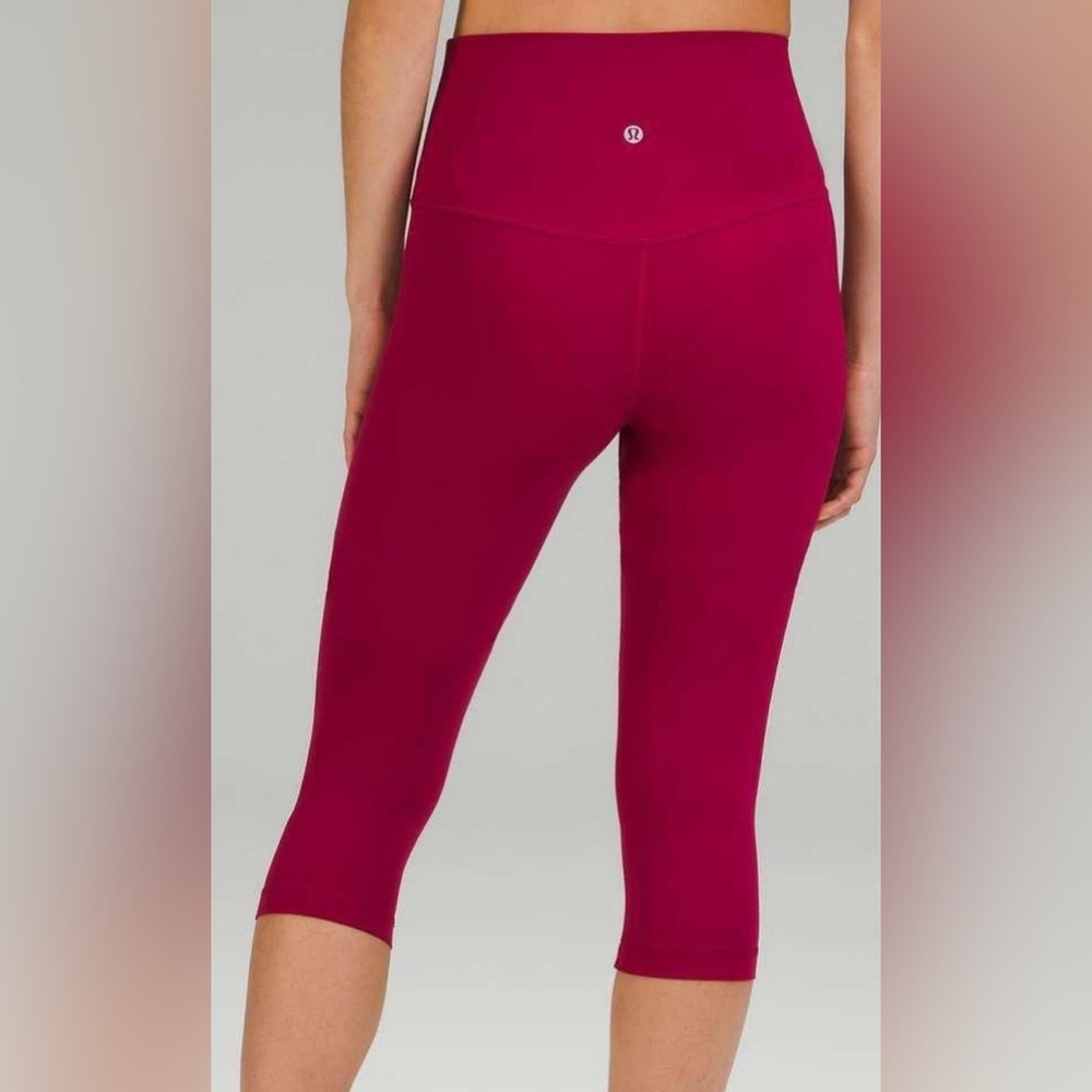 Lululemon Wunder Under High-Rise Crop 23” Cranberry Red Size 4 - Picture 7 of 7